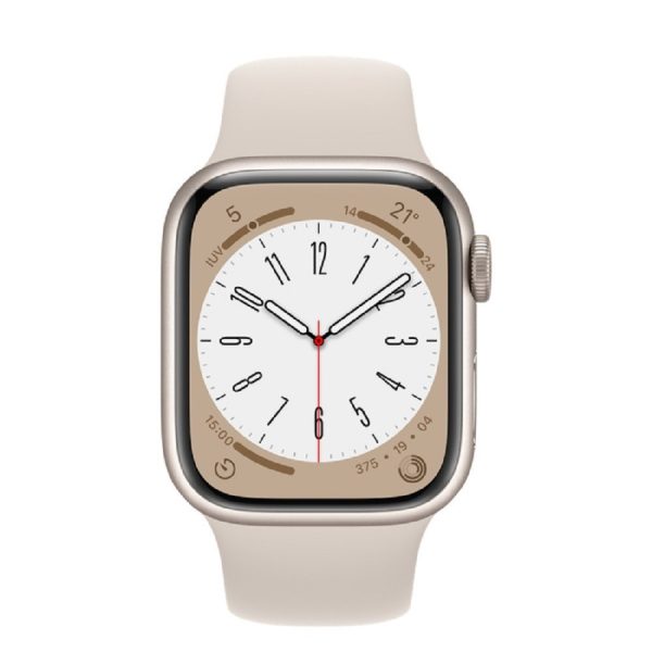 Apple Watch Series 8 (GPS) - Caja de aluminio en blanco estrella de 41 mm - Correa deportiva blanco estrella - Talla única - Imagen 3