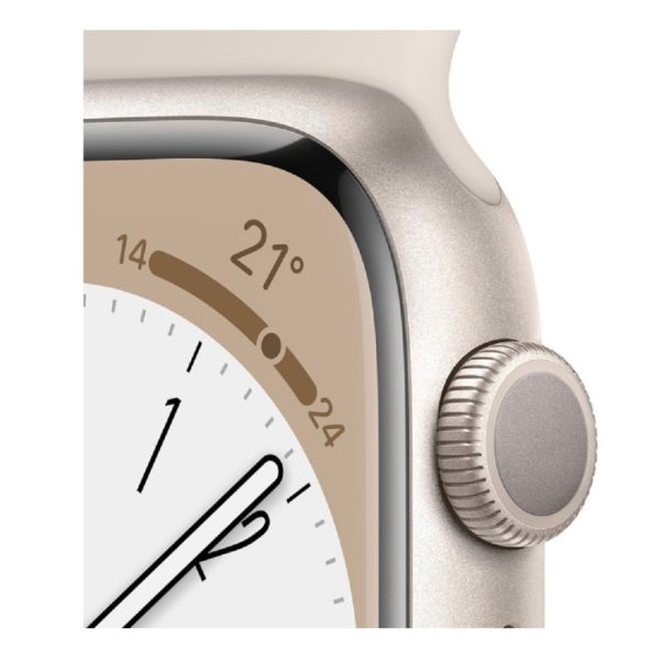 Apple Watch Series 8 (GPS) - Caja de aluminio en blanco estrella de 41 mm - Correa deportiva blanco estrella - Talla única - Imagen 5
