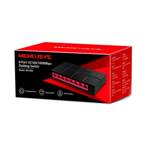 Switch MERCUSYS de Escritorio de 8 Puertos Gigabit, Caja Plástica - Imagen 3