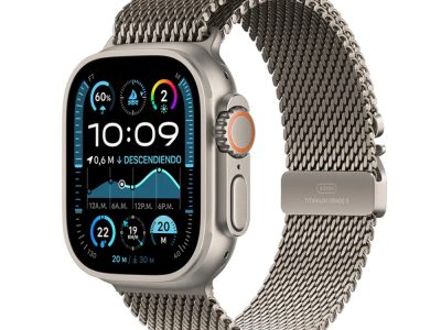 Apple Watch Ultra 2 GPS + Cellular 49mm Natural Titanium Case with Natural Titanium Milanese Loop - M