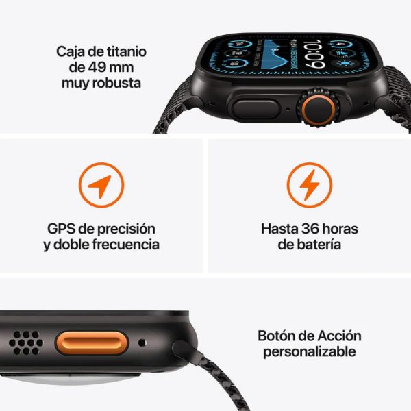 Apple Watch Ultra 2 GPS + Cellular 49mm Natural Titanium Case with Natural Titanium Milanese Loop - M - Imagen 4