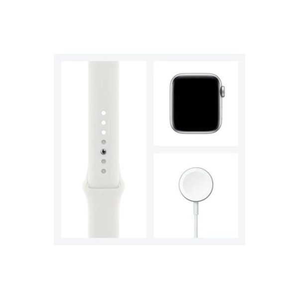 Apple Watch SE GPS, 40mm Silver Aluminium Case with White Sport Band - Imagen 4