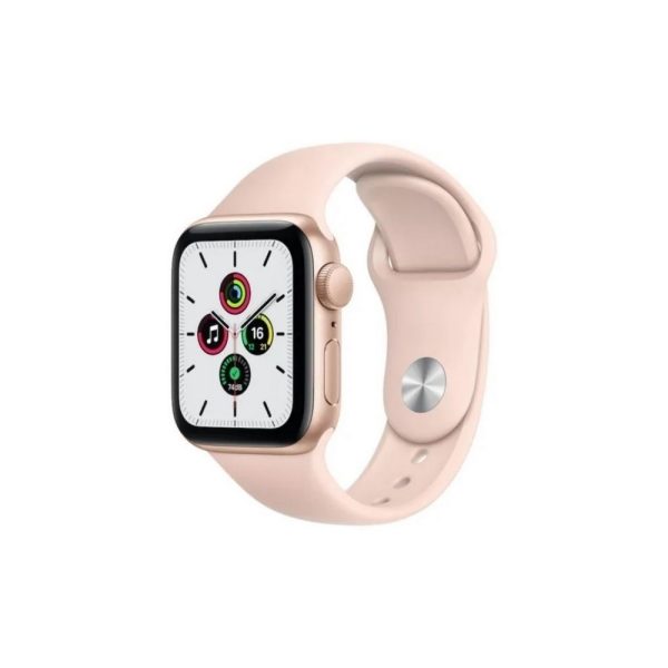 Apple Watch SE GPS, 40mm Gold Aluminium Case with Pink Sand Sport Band