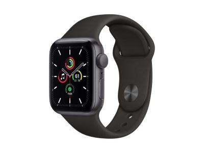 Apple Watch SE (GPS) - Caja de aluminio en gris espacial de 40 mm - Correa deportiva negra - Talla única