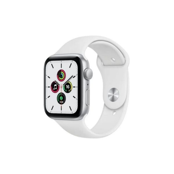 Apple Watch SE GPS, 44mm Silver Aluminium Case with White Sport Band