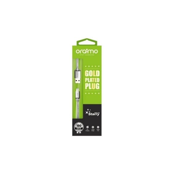 Cable Lightining Oraimo 1 Metro Plateado - Imagen 3