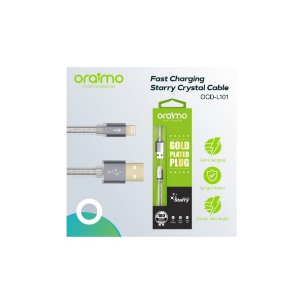 Cable Lightining Oraimo 1 Metro Plateado - Imagen 4