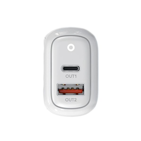 Adaptador Cargador Rápido De 2 Puertos Oraimo kit US OCW-E94D + Cable L53 White LAT - Imagen 5