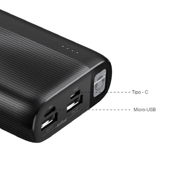 Power Bank Oraimo Cargador Pórtatil Batería 20000mah Traveler 4 Negro - Imagen 3