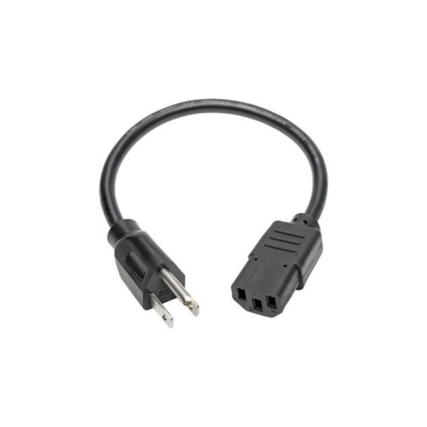 Cable de Alimentación para Computadora, NEMA 5-15P a C13 - 10A, 125V, 18 AWG, 30.5 cm [1 pie], Negro - Imagen 4