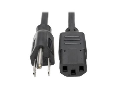 Cable de Alimentación de CA para Computadora de Escritorio, NEMA 5-15P a C13 - 13A, 125V, 16 AWG, 61 cm [2 pies], Negr