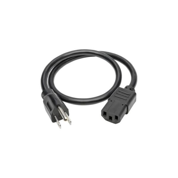Cable de Alimentación de CA para Computadora de Escritorio, NEMA 5-15P a C13 - 13A, 125V, 16 AWG, 61 cm [2 pies], Negr - Imagen 4