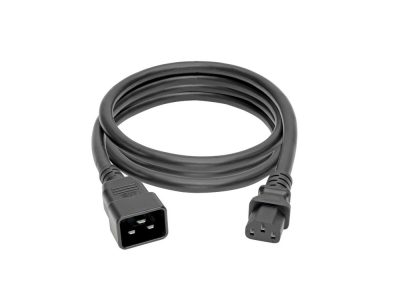 Cable de Alimentación para Computadora C20 a C13 - Servicio Pesado, 15A, 100V ~ 250V, 14 AWG, 2.13 m [7 pies], Negro