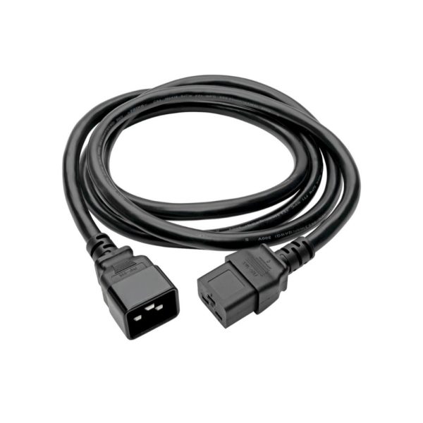 Cable de Extensión de Alimentación, C19 a C20 - Servicio Pesado, 20A, 250V, 12 AWG, 61 cm [2 pies], Negro - Imagen 4