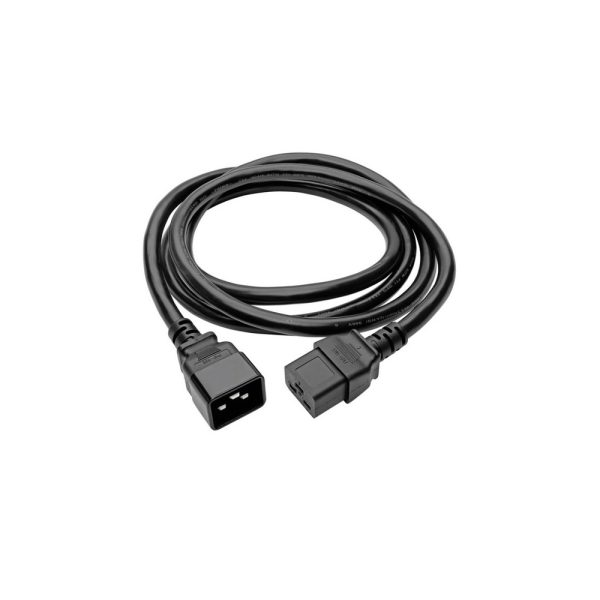 Cable de Extensión de Alimentación, C19 a C20 - Servicio Pesado, 20A, 250V, 12 AWG, 1.83 m [6 pies], Negro - Imagen 3