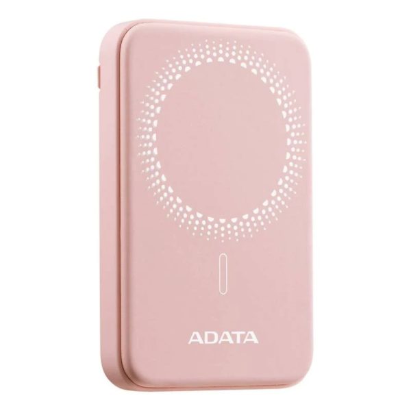 Power Bank Rosada  5000mAh magnetica, 1 Puerto tipo c entrada y salida