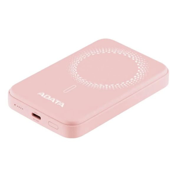 Power Bank Rosada  5000mAh magnetica, 1 Puerto tipo c entrada y salida - Imagen 4