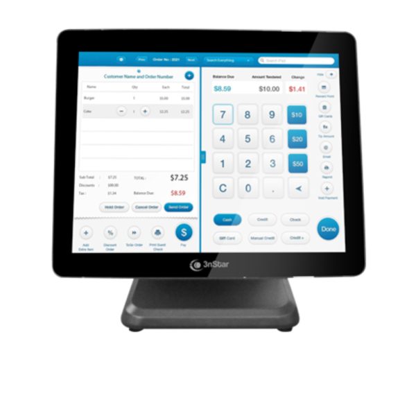 All-In-One POS 3nStar Intel Celeron J6412 QC 2,0GHZ 8G RAM, 240GB SSD, 15 Capacitivo, Red,  NO OS, 7 USB, 2 RS232, 1VGA