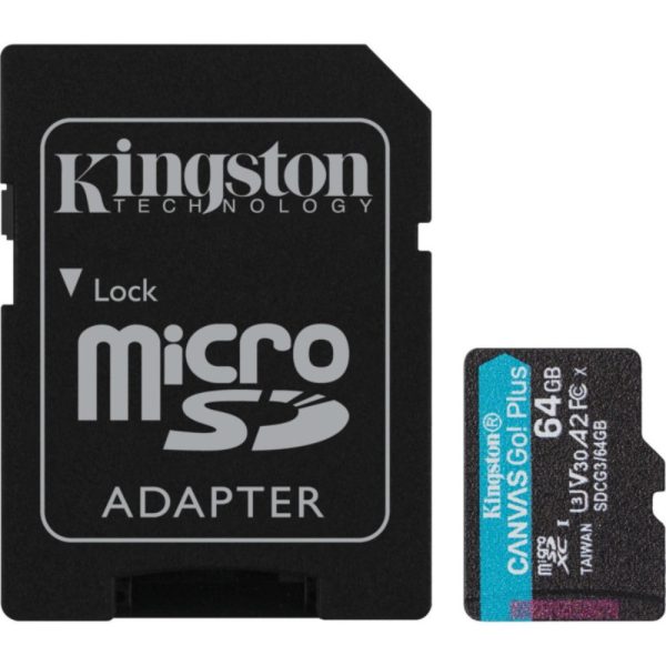 MicroSD 64GB Canvas Go Plus 170R A2 U3 V30 Card + ADP