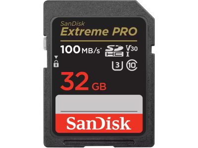 SanDisk  Secure Digital Extreme PRO 32GB SDHC UHS-I Card  100 Mb/s C10,U3,V30