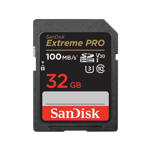 SanDisk  Secure Digital Extreme PRO 32GB SDHC UHS-I Card  100 Mb/s C10,U3,V30
