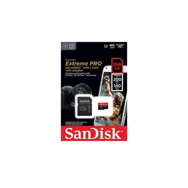 Tarjeta MicroSD SanDisk Extreme Pro UHS-I con adaptador 256GB - Imagen 3