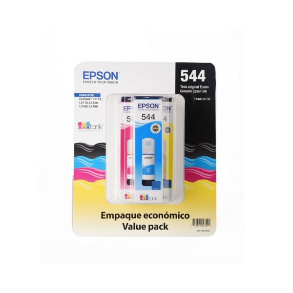 Botella Epson T544520-3P - Multipack 3 botellas Color cyan, magenta y yellow,  IMPRESORA L3110/L3150- cyan Ink (7.500 paginas)