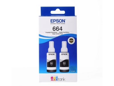 Botella Epson T664120 - Multipack 2 botellas Negras IMPRESORA EPSON L200/210/350/355/555 (4.500 paginas)