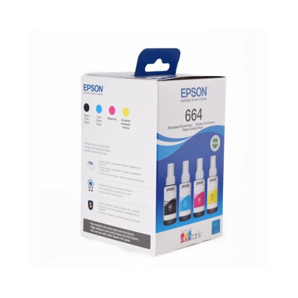 Botella Epson T664520-4P - Multipack Set 4 botellas negra, cyan, magenta y yellow,  IMPRESORA EPSON L200/210/350/355/555 (7.500 paginas) - Imagen 3