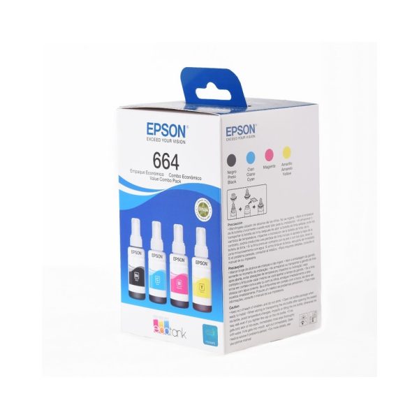 Botella Epson T664520-4P - Multipack Set 4 botellas negra, cyan, magenta y yellow,  IMPRESORA EPSON L200/210/350/355/555 (7.500 paginas) - Imagen 4