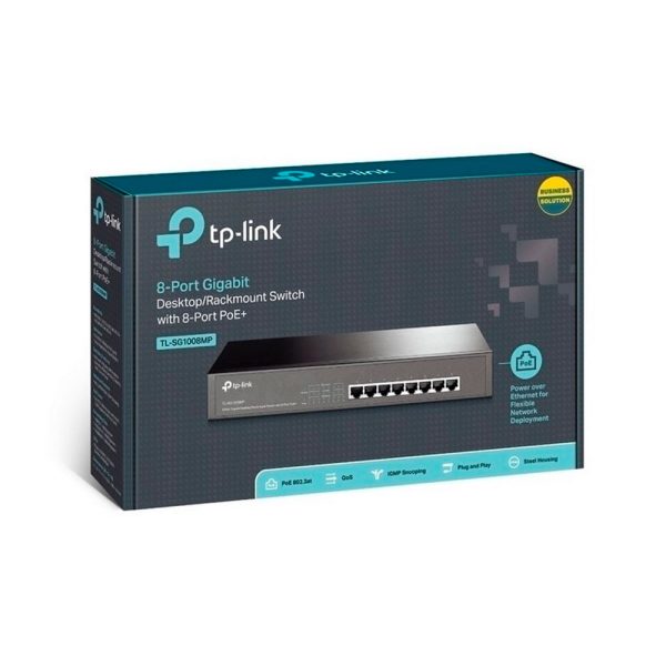 Switch Gigabit de 8 puertos con PoE de 4 puertos COLOR Negro
