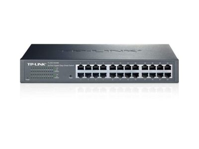 Switch TPLINK administrable de escritorio 24 puertos 10/100/1000 COLOR Negro