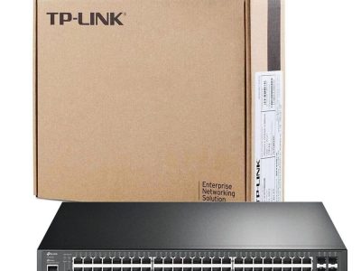 Switch TPLINK Administrable 24 Puertos Giga 24 Puertos POE L2 4 Ranuras SFP COLOR Negro