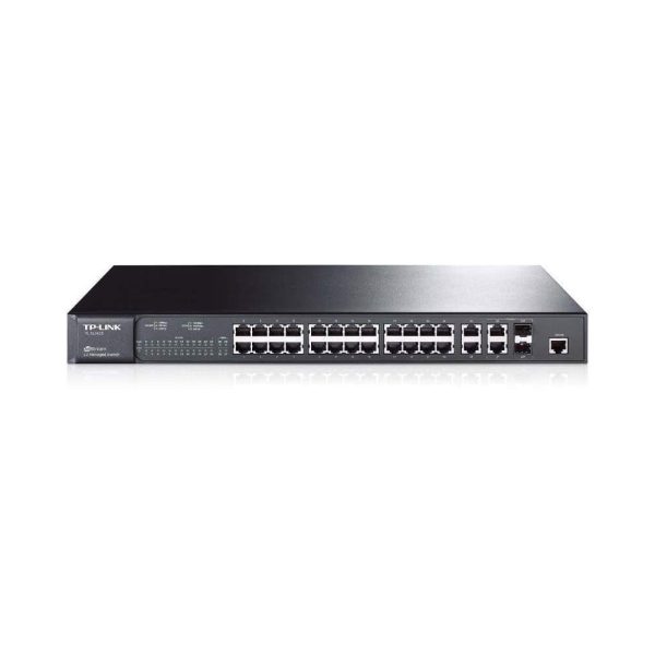 Switch TP-LINK Administrable L2 de 24-Puertos de 10/100Mbps + 4 Puertos Gigabit JetStream