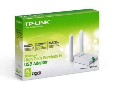 Adaptador de Red TPLINK de Alta Ganancia USB 300Mbps Antenas Externas COLOR Blanco