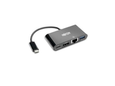 Adaptador Multipuerto USB C, 4K HDMI, Puerto USB A, GbE, Carga PD de 60W, HDCP, Negro