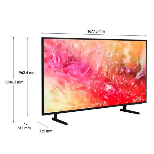 Televisor Samsung FLAT LED Smart TV 75 pulgadas Crystal UHD 4K  /3,840 x 2,160 /HDR / DVB-T2 /LAN /WIFI 5 / Bluetooth 5.2 / Google Meet / AirPlay 2 /modo ambiente/ Modo Juego/ HDMI x 3/ USB x1 /abre y edita archivos de Office/ Garantía 1 año, Ficha técnica completa en www.samsung.com.co - Imagen 3