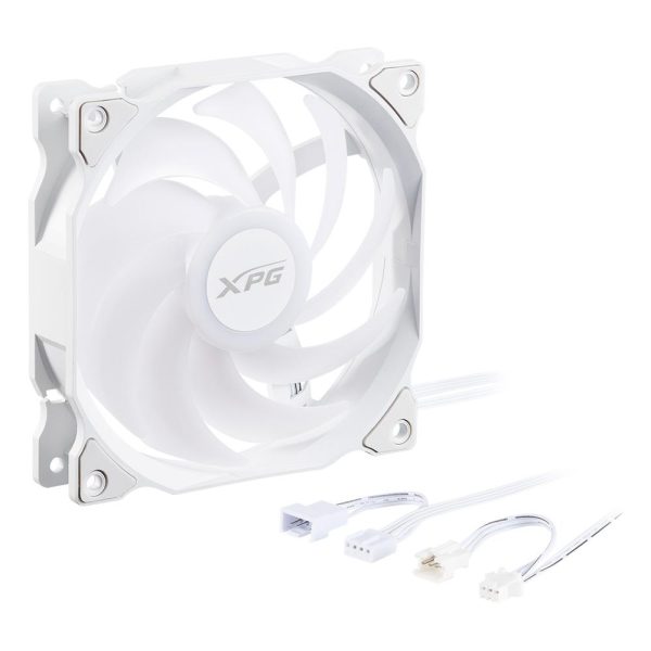 XPG VENTO Reverse 120 ARGB PWM 3 Pack, White, Rifle Bearing, 120mm Fan, 4-Pin PWM, Speed: 300-1600 RPM, Max Air Flow: 65.33 CFM, Fan Noise: 24 dBA, 2 Years Warranty - Imagen 4