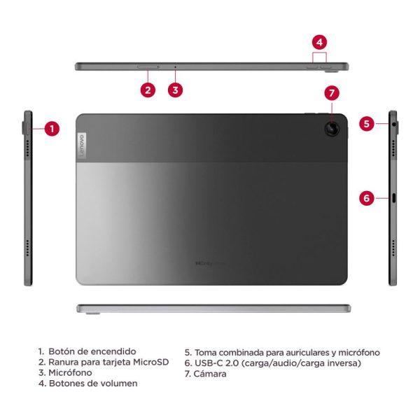 Tablet LENOVO 10.61” Pulgadas M10 RAM 4GB Disco SSD 128GB COLOR Gris - Imagen 4