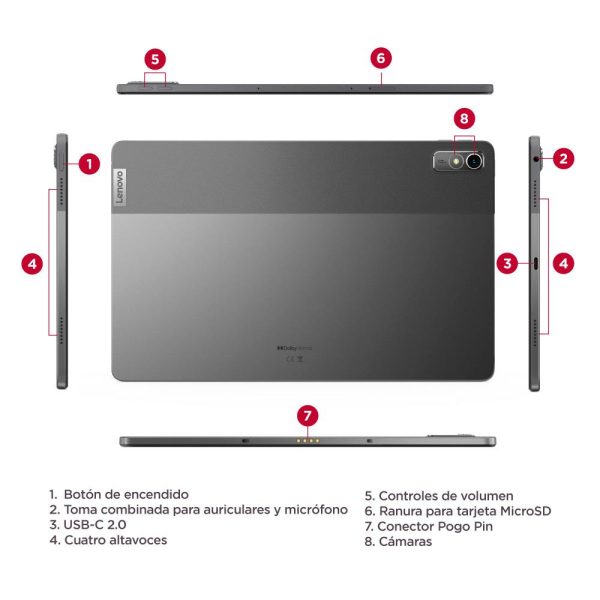 Tablet Portatil Lenovo P11 TB350FU (2nd ge) 11,5 Pulgadas 2K con WIFI, 6GB RAM + Almacenamiento 128GB + Teclado y Lápiz Gris - Imagen 4