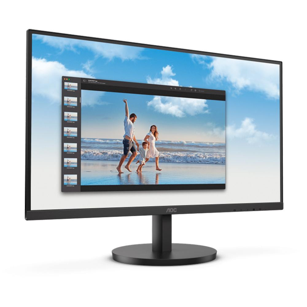 Monitor AOC LCD Profesional plano 27 IPS Full HD (1920 X 1080) / 100Hz / 4 ms / VGA / HDMI /Base Fija / Kensington Lock / Adaptive Sync. - Imagen 4