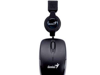 Mouse Genius, con entrada USB, optico retractil negro