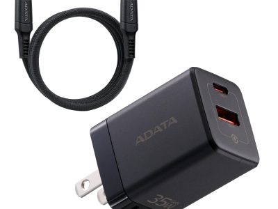 CARGADOR 35W NEGRO- 1 PUERTOS USB TYPE C- 1 PUERTO USB TYPE A + CABLE 1.5METROS TYPE C