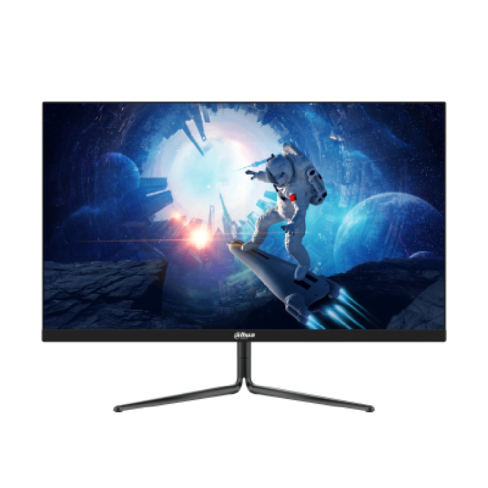 Monitor Dahua Gamer Plano 27 panel IPS, FULL HD 1920 X 1080 16:9, VESA, Tiempo de, respuesta rápido de 0,5 ms 180 HZ sin borrosidad ni imágenes superpuestas (con OD), 1 × DP 1.4, 1 × HDMI 2.0, 1 × Salida de audio, Amplia gama de colores, 85 % NTSC, Satisface las necesidades de textura de imagen de los diseñadores y jugadores, Ángulo de visión ext