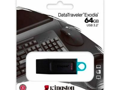 Memoria USB KINGSTON 64GB 3.2 Gen 1 DataTraveler Exodia COLOR Negro O Verde Azulado