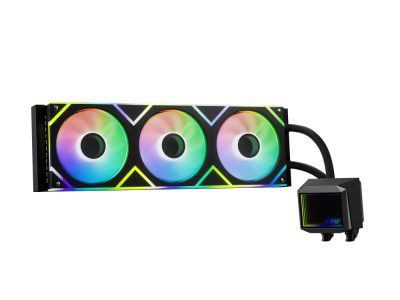 XPG LEVANTE II 360, Negro, diseño de Espejo Infinito, Velocidad: 800-2000 RPM, Ruido: 29.33 dBA, Flujo de aire: 58.91 CFM, TDP 300W a 84? y 340W a 95?, Rodamiento Hidráulico, Zócalo: Intel (LGA 1851/1700/1200/115x), AMD (AM5/AM4), Garantía de 5 Años