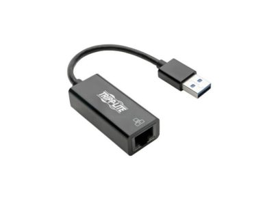 Adaptador de Red NIC USB 3.0 a Gigabit Ethernet, 10Mbps / 100Mbps / 1000Mbps, Negro