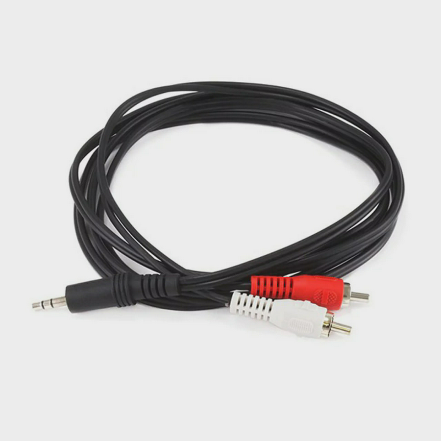 CABLE DE AUDIO STEREO 3.5MM A 2 RCA 1.50 MTS