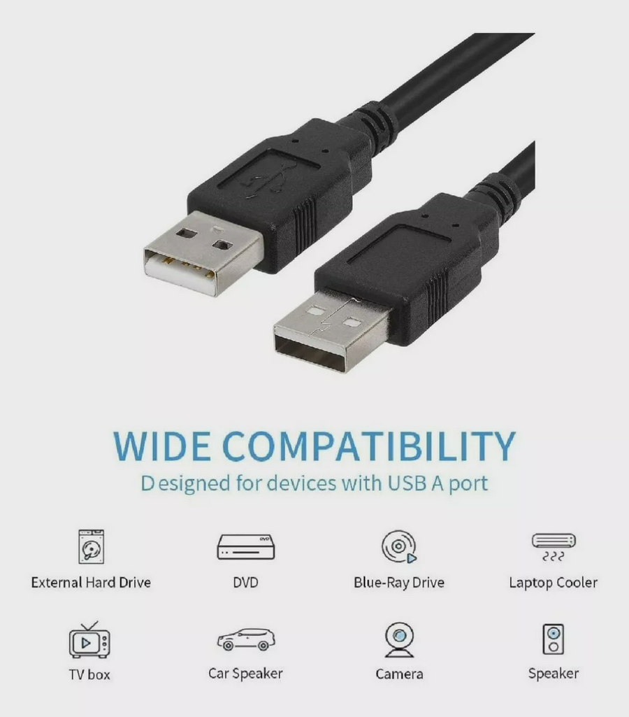 CABLE USB MACHO MACHO DE 80 CM