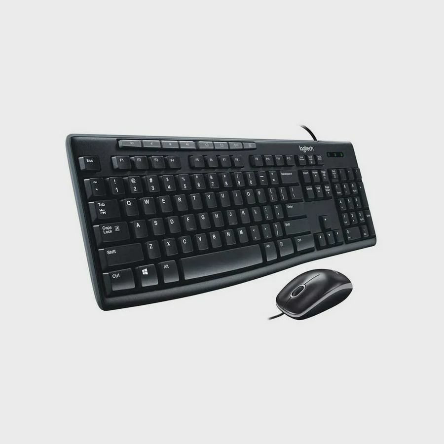 COMBO TECLADO Y MOUSE LOGITECH MK200 - ALAMBRICO - USB - NEGRO